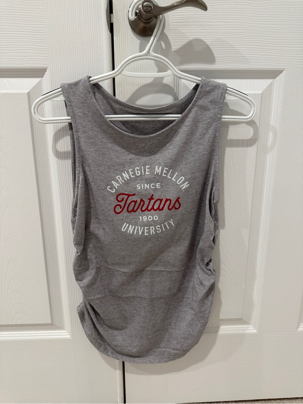 Carnegie Mellon CMU Tartans League Unwind Ruched Tank Top Gray Women’s S